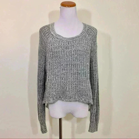 Garage grey knit hi low sweater - Picture 1 of 5